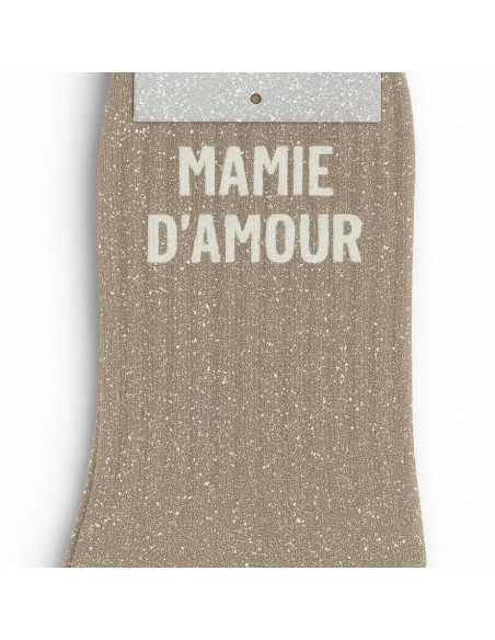 Chaussettes à paillettes Mamie d'Amour - Cadeau mamie