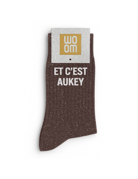 Chaussettes à paillettes ET C'EST AUKEY chocolat | BelleFete.ch