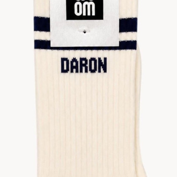 Herrensocken DARON weiss mit schwarzen Streifen | BelleFete.ch