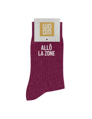 Chaussettes à paillettes ALLÔ LA ZONE violet | BelleFete.ch