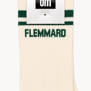 Calzini uomo FLEMMARD bianco righe verdi | BelleFete.ch