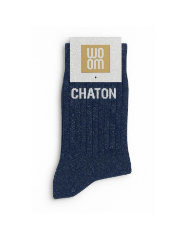 Chaussettes à paillettes CHATON bleu marine | BelleFete.ch