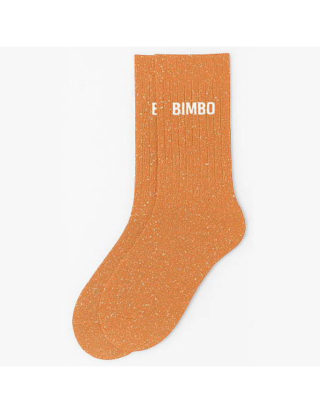 Calzini con paillettes Bimbo arancioni - Regalo divertente