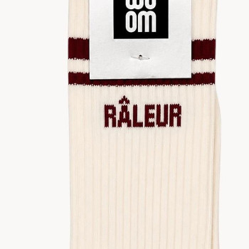 Chaussettes homme RÂLEUR blanc rayures bordeaux | BelleFete.ch