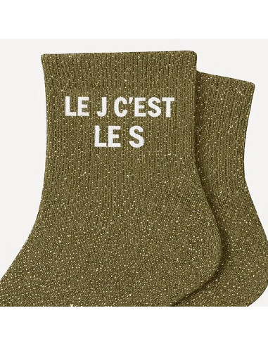 Paillettensocken Le J c'est le S - Geschenkidee