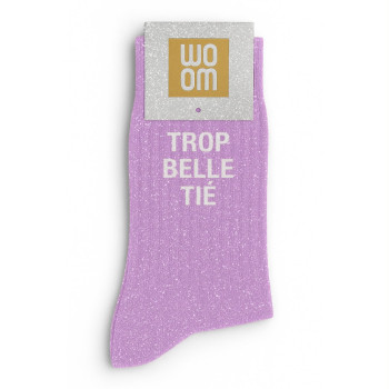 Paillettensocken TROP BELLE TIÉ violett | BelleFete.ch