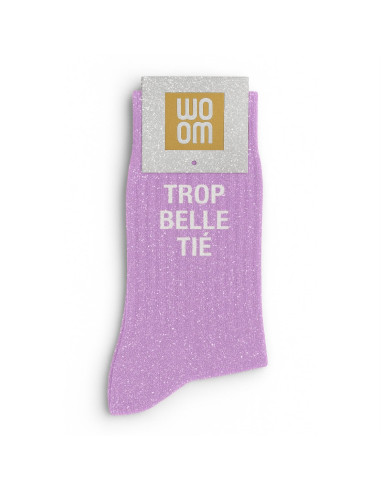 Paillettensocken TROP BELLE TIÉ violett | BelleFete.ch