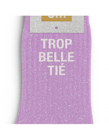 Chaussettes à paillettes Trop Belle Tié violet - Cadeau fun