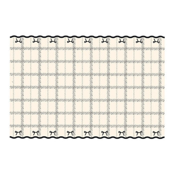Nappe crème et noir avec nœuds et motif à carreaux