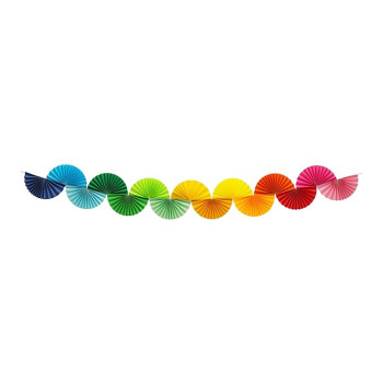 Ghirlanda di ventagli di carta Arcobaleno - Decoro murale