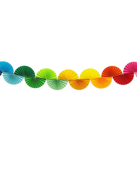 Ghirlanda di ventagli di carta Arcobaleno - Decoro murale
