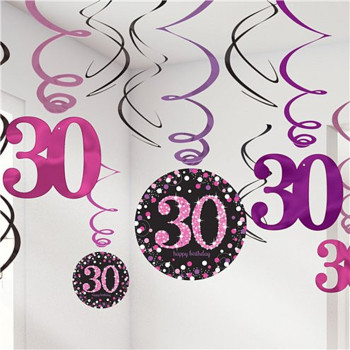 Décorations de fête 30 Ans Rose "Joyeux Anniversaire"