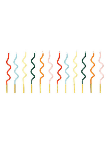 Bougies d'anniversaire spirales Arc-en-ciel