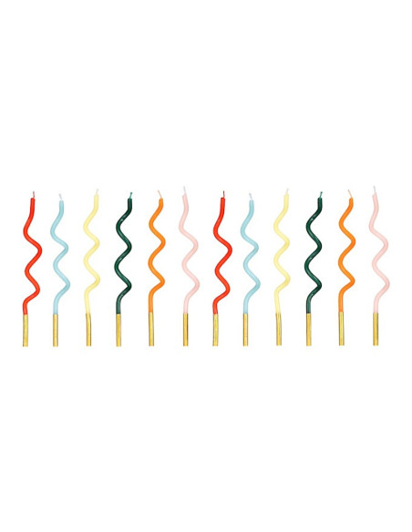 Bougies d'anniversaire spirales Arc-en-ciel