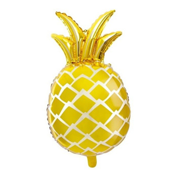 Folienballon Ananas Goldfarben - Tropische Deko
