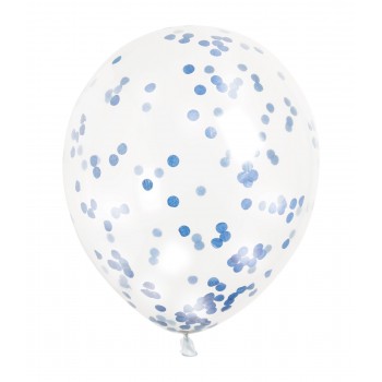 Blaue Luftballons gefüllt mit Konfetti