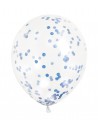 Ballons bleus remplis de confettis