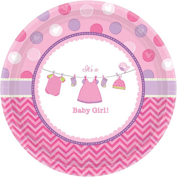 Rosa Babyparty-Teller für Mädchen. Rosa Babyparty-Teller für Mädchen