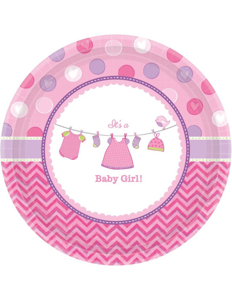Assiettes "Baby Shower Rose" - Bellefete.ch - Suisse - Baby Shower