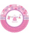 Rosa Babyparty-Teller für Mädchen. Rosa Babyparty-Teller für Mädchen