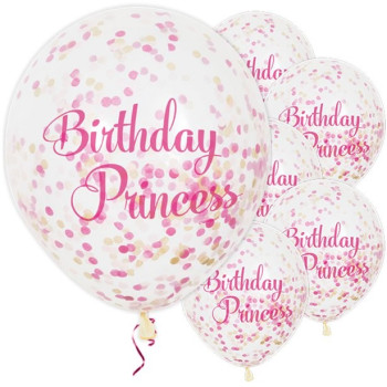 Palloncini di compleanno a coriandoli Principessa - Bellefete.ch - Svizzera - Decorazione di compleanno Principessa