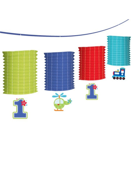 Laternengirlande zum 1. Geburtstag Junge - Thema Alle an Bord - Bellefete.ch