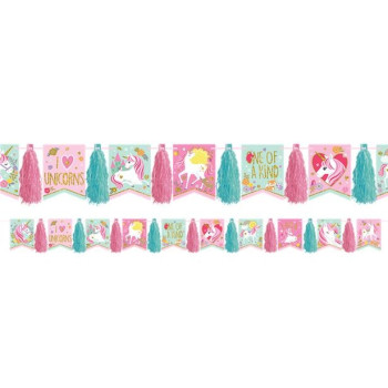 Ghirlanda con pompon unicorno compleanno - Bellefete.ch - Svizzera - Decorazioni di compleanno Unicorno