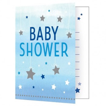 Inviti blu per baby shower