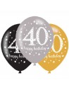 Ballons en latex 40 ans anniversaire