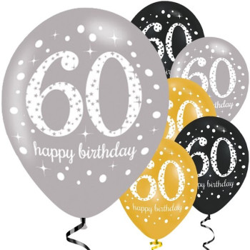 Luftballons 60 Jahre "Happy Birthday" - Bellefete.ch - Schweiz - Geburtstagsdekorationen 60 Jahre