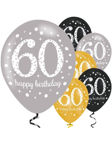 Luftballons 60 Jahre "Happy Birthday" - Bellefete.ch - Schweiz - Geburtstagsdekorationen 60 Jahre