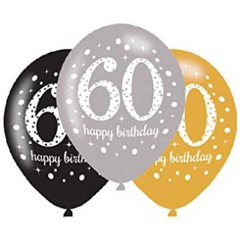 Luftballons 60 Jahre "Happy Birthday" - Bellefete.ch - Schweiz - Geburtstagsdekorationen 60 Jahre 2