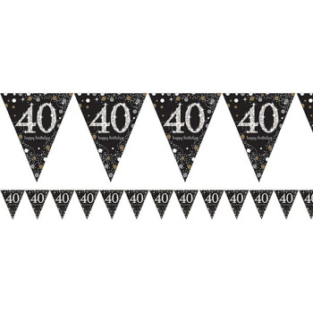 Guirlande d'anniversaire 40 ans « Happy Birthday » - Bellefete.ch - Suisse - Déco de fête 40 ans