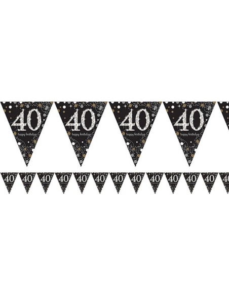 Guirlande d'anniversaire 40 ans « Happy Birthday » - Bellefete.ch - Suisse - Déco de fête 40 ans Guirlande d'anniversaire 40 ans « Happy Birthday » - Bellefete.ch - Suisse - Déco de fête 40 ans