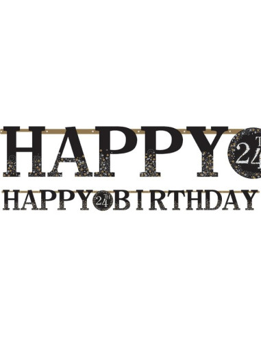 Ghirlanda di compleanno "Happy Birthday" - Personalizzabile con l'età - Bellefete.ch - Svizzera - Decorazione di festa