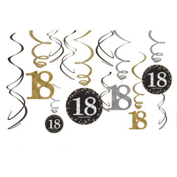 Decorazioni di compleanno 18 anni da appendere "Happy Birthday" - Bellefete.ch - Svizzera - Decorazione di festa 18 anni 2