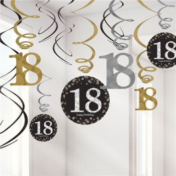 Geburtstagsdekoration 18 Jahre zum Aufhängen "Happy Birthday" - Bellefete.ch - Schweiz - Partydekoration 18 Jahre