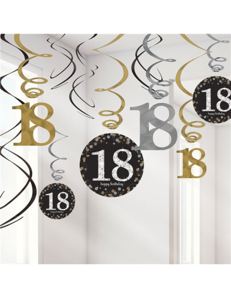 Geburtstagsdekoration 18 Jahre zum Aufhängen "Happy Birthday" - Bellefete.ch - Schweiz - Partydekoration 18 Jahre