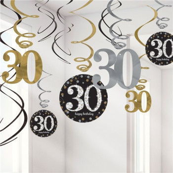 Geburtstagsdekoration 30 Jahre zum Aufhängen "Happy Birthday" - Bellefete.ch - Schweiz - Partydekoration 30 Jahre