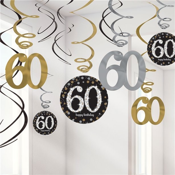 Hängende Dekorationen zum 60. Geburtstag