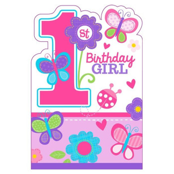 Inviti "1° compleanno ragazza & farfalle" - Bellefete.ch - Svizzera - Decorazioni primo anniversario 2