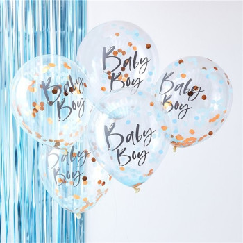 Ballons aus Konfetti "Baby Boy" - Bellefete.ch - Schweiz - Baby Shower Dekorationen 2