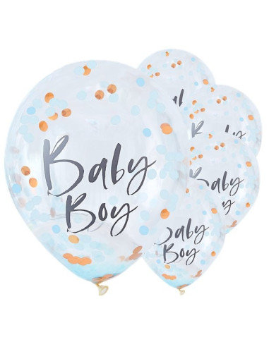 Ballons aus Konfetti "Baby Boy" - Bellefete.ch - Schweiz - Baby Shower Dekorationen