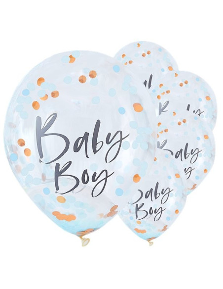 Ballons à Confettis « Baby Boy » - Bellefete.ch - Suisse - Décorations Baby Shower