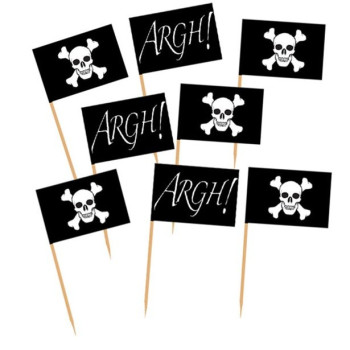 Picche bandiera pirata compleanno - Bellefete.ch - Svizzera - Decorazioni per torta pirata