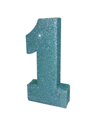 Décoration de table "1er Anniversaire" Bleu - Bellefete.ch - Suisse - Centre de table premier anniversaire