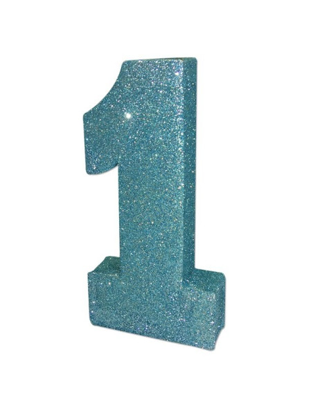 Decorazione della tavola "1° compleanno" Blu - Bellefete.ch - Svizzera - Centrotavola primo anniversario