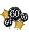 Bouquet de ballons aluminium anniversaire 60 ans
