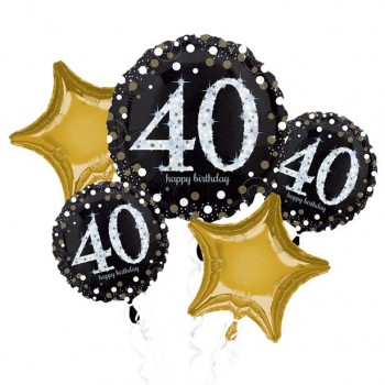 Bouquet de ballons anniversaire 40 ans aluminium