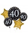 Bouquet di palloncini in alluminio 40° compleanno